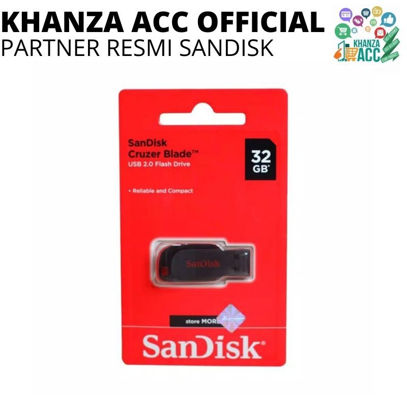 KHANZAACC Flashdisk SanDisk Cruzer Blade 32GB CZ50 USB Flash Drive