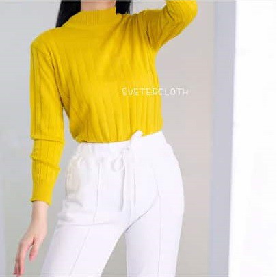 TokoMilkan - Atasan Wanita Dewasa BELINDA Turtleneck Bahan Rajut