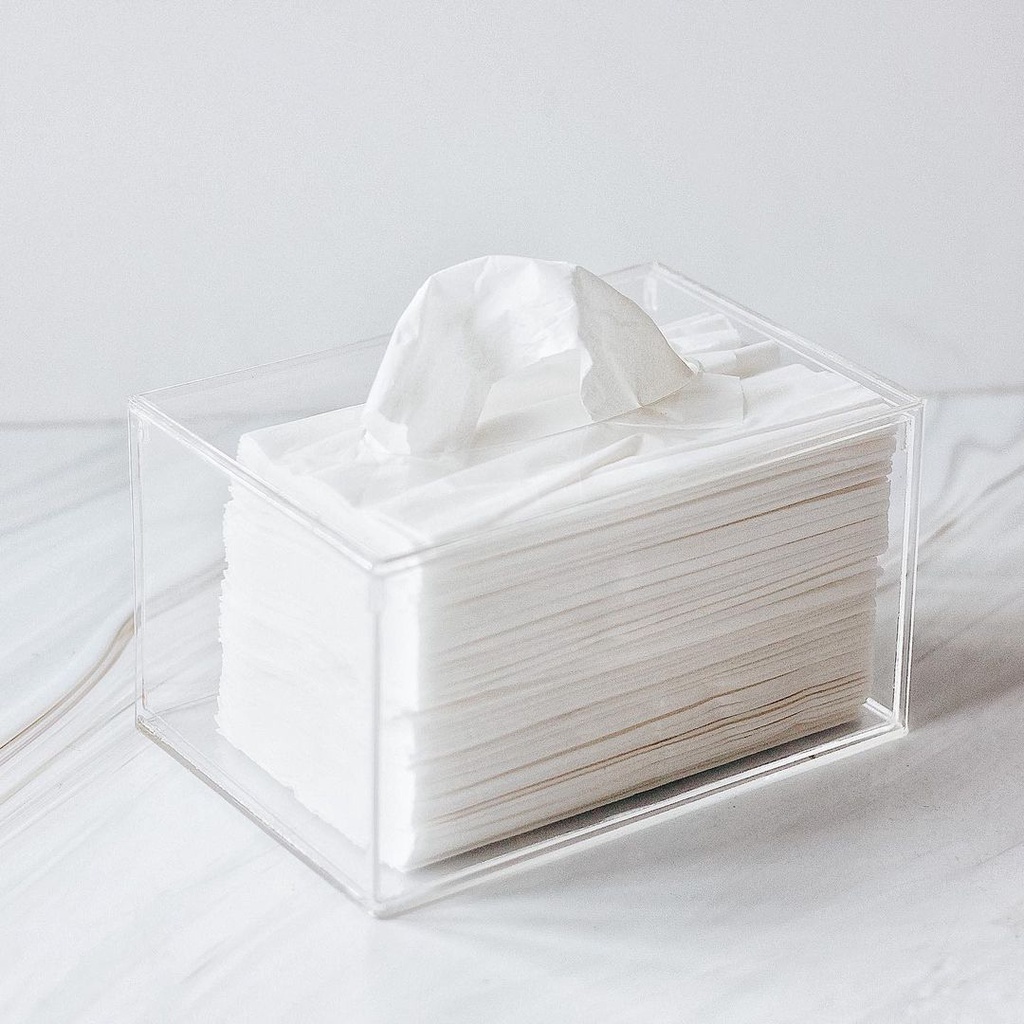 Tissue Holder Acrylic Makeup Organizer / Kotak Box Tisu Akrilik