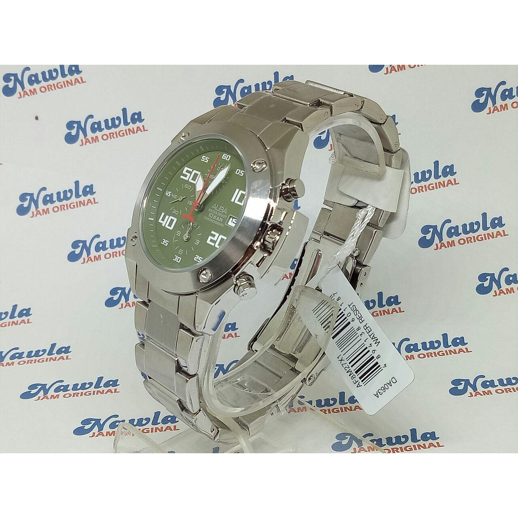 Alba Qyartz AF8M27 Chronograph Green Dial - Jam Tangan Pria AF8M27