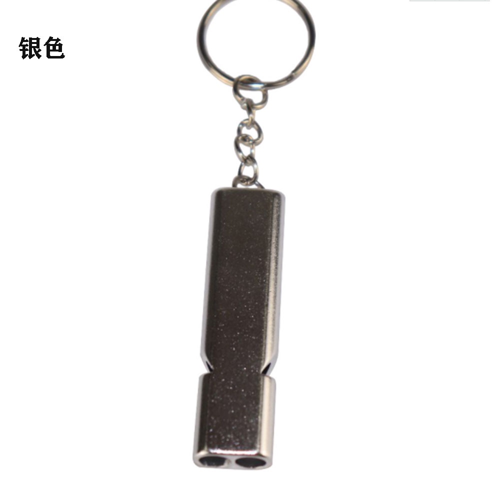 【COD Tangding】Outdoor Survival Whistle High Decibel Double Pipe Whistle Stainless Steel Alloy Keychain Cheerleading Emergency Multi Tool