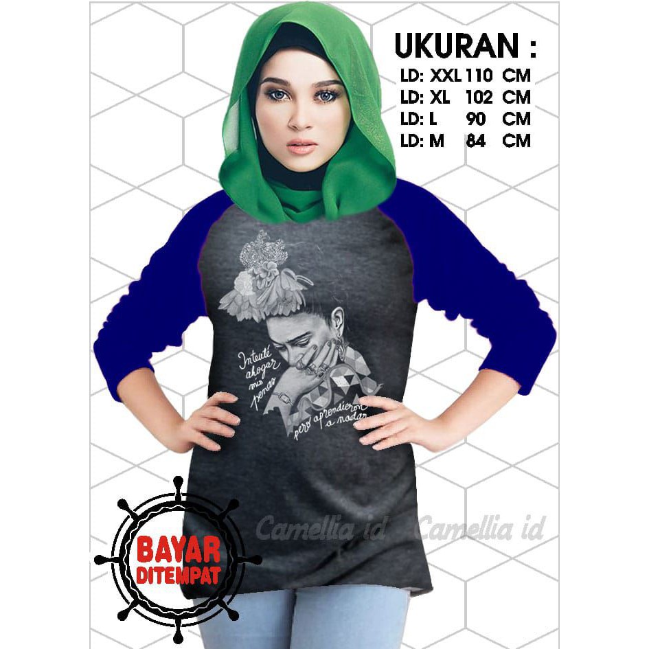 Kaos Raglan (MISS)/Kaos Wanita Lengan 3/4/ Kaos Wanita/ Kaos Cewek/ Kaos Oblong/Misty