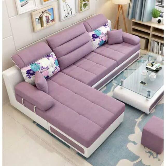 Modern Sofa Bed Purple Sofa Keluarga Sofa Ruang Tamu Sofa Minimalis Shopee Indonesia