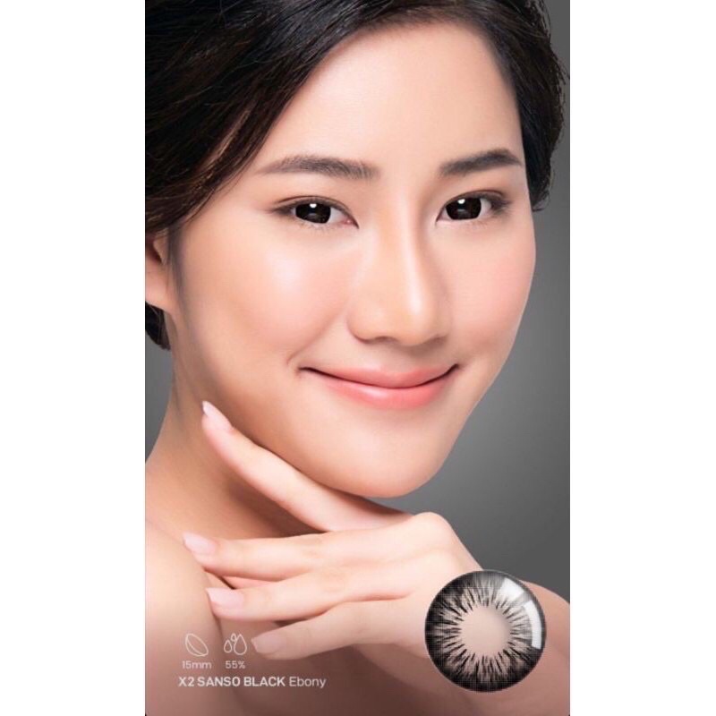 Softlens X2 SANSO BLACK Minus 4.50 - 6.00 / FREE LENSCASE - KASIMURA