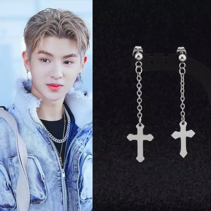 EE0435 - Anting JEPIT Tanpa Tindik Pria Wanita Kpop Korea BTS EXO NCT