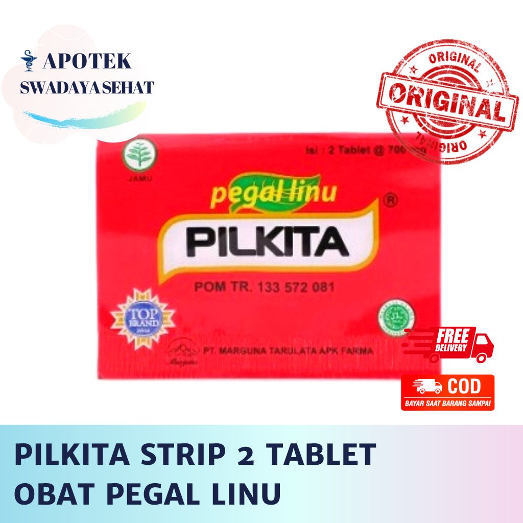 PILKITA Pegal Linu STRIP 2 Tablet Plus Madu SACHET Syrup - Untuk Pegal Linu Sakit Pinggang Otot Pil Kita