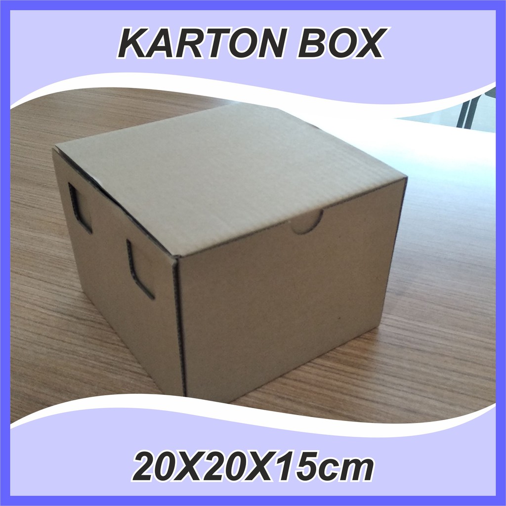 

Karton Box Polos uk 20x20x15 cm BF Kardus Packing Murah | Kardus box die cut