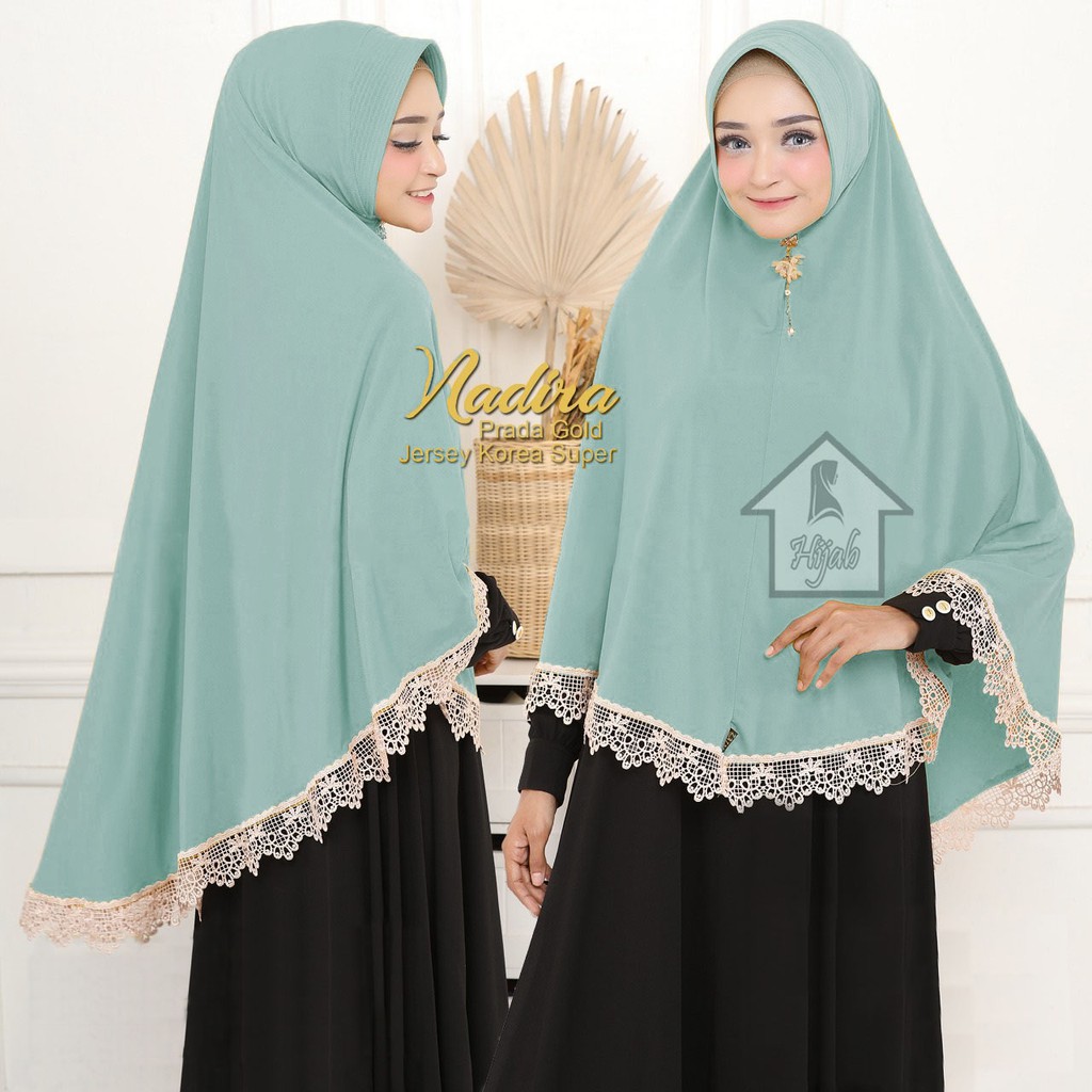 Jilbab Instan Jersey Jumbo Renda Nadira Jilbab Bergo termurah  RUMAH HIJA'B-1
