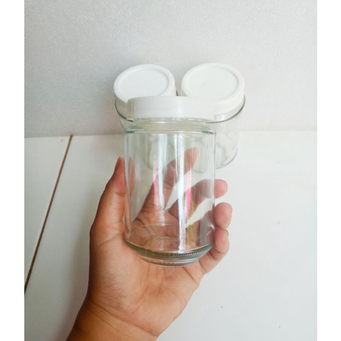 Botol selai pido plus tutup botol jar 330ml botol kaca
