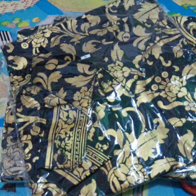 Kemeja Batik Lengan Panjang Motif Bakung Prada 0112 Bahan Katun Halus Nyaman Dan Adem Dipakai M,l,xl