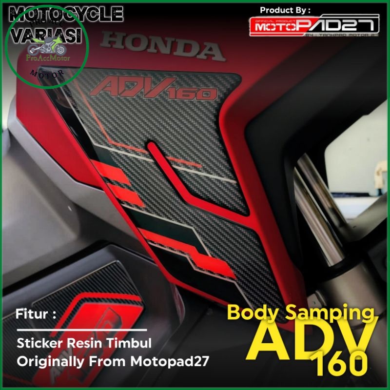 Stiker Body Samping ADV 160 Sticker ADV 160 Cover Body Samping ADV 160 Cover Side Pad ADV 160 Resin