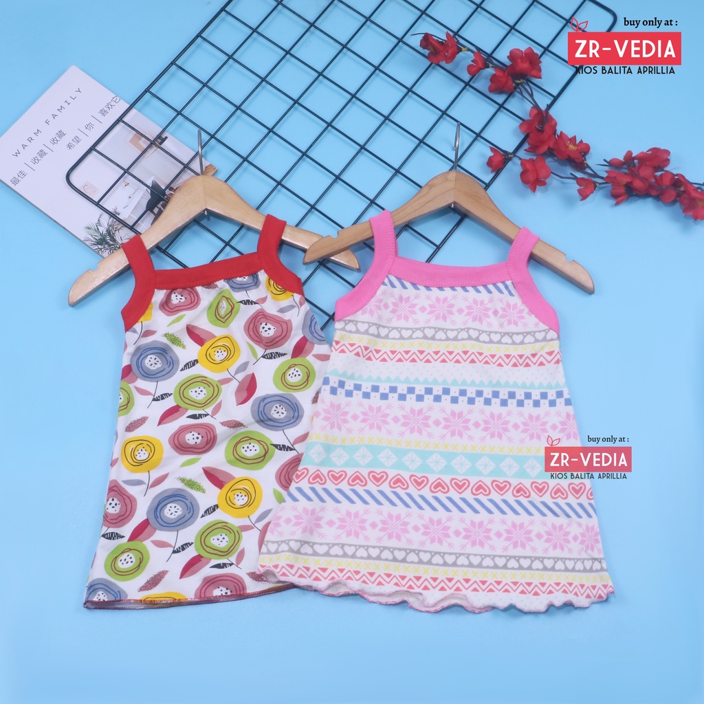 Tanktop Dress Uk Bayi - 2 Tahun / TERMURAH Atasan Harian Bahan Kaos Adem Daster Anak Perempuan Cewek