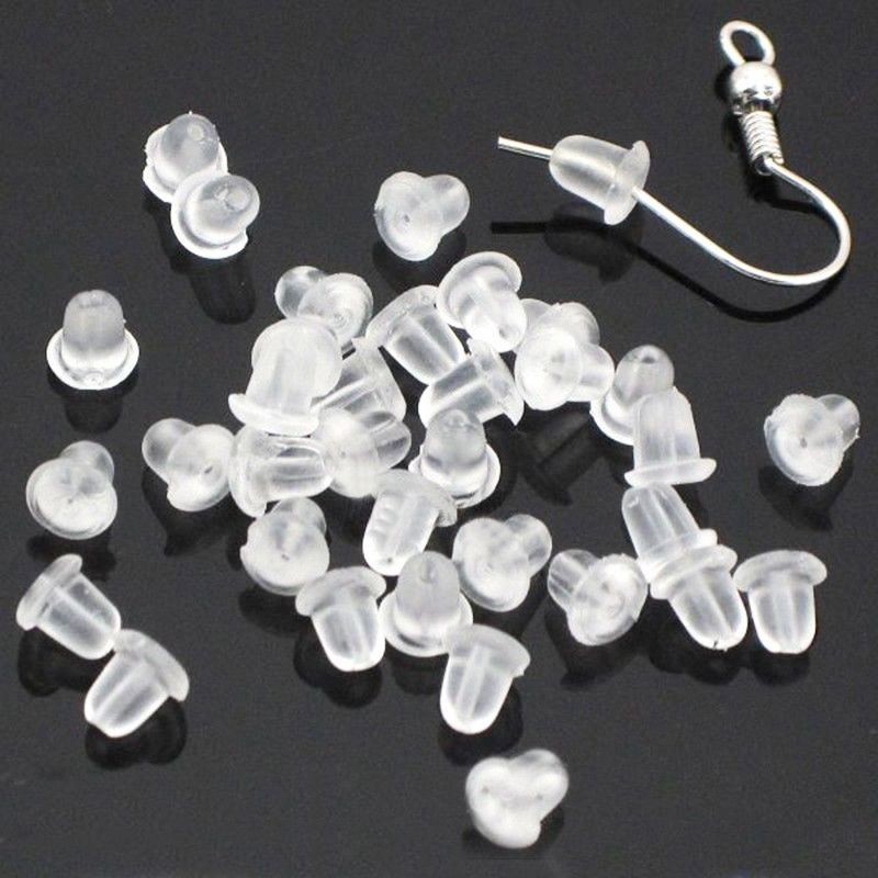 200 Pcs Stopper Anting Tusuk Bahan Karet Untuk Membuat Perhiasan Diy