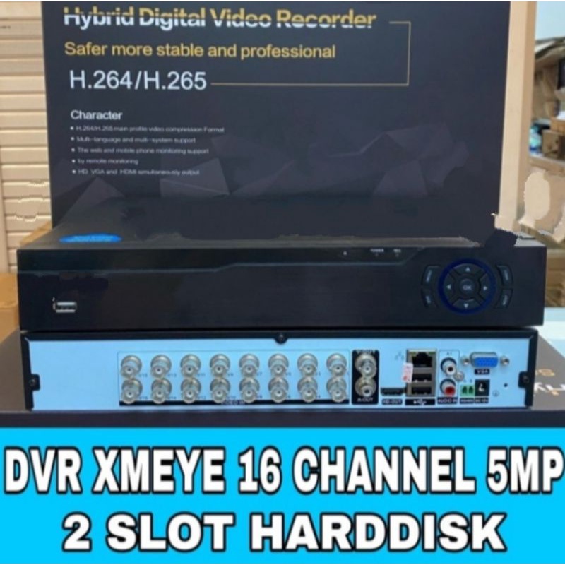 DVR Xmeye 16 Channel 5MP 2 Slot Harddisk  AHD 6 in 1 Full HD 1080P