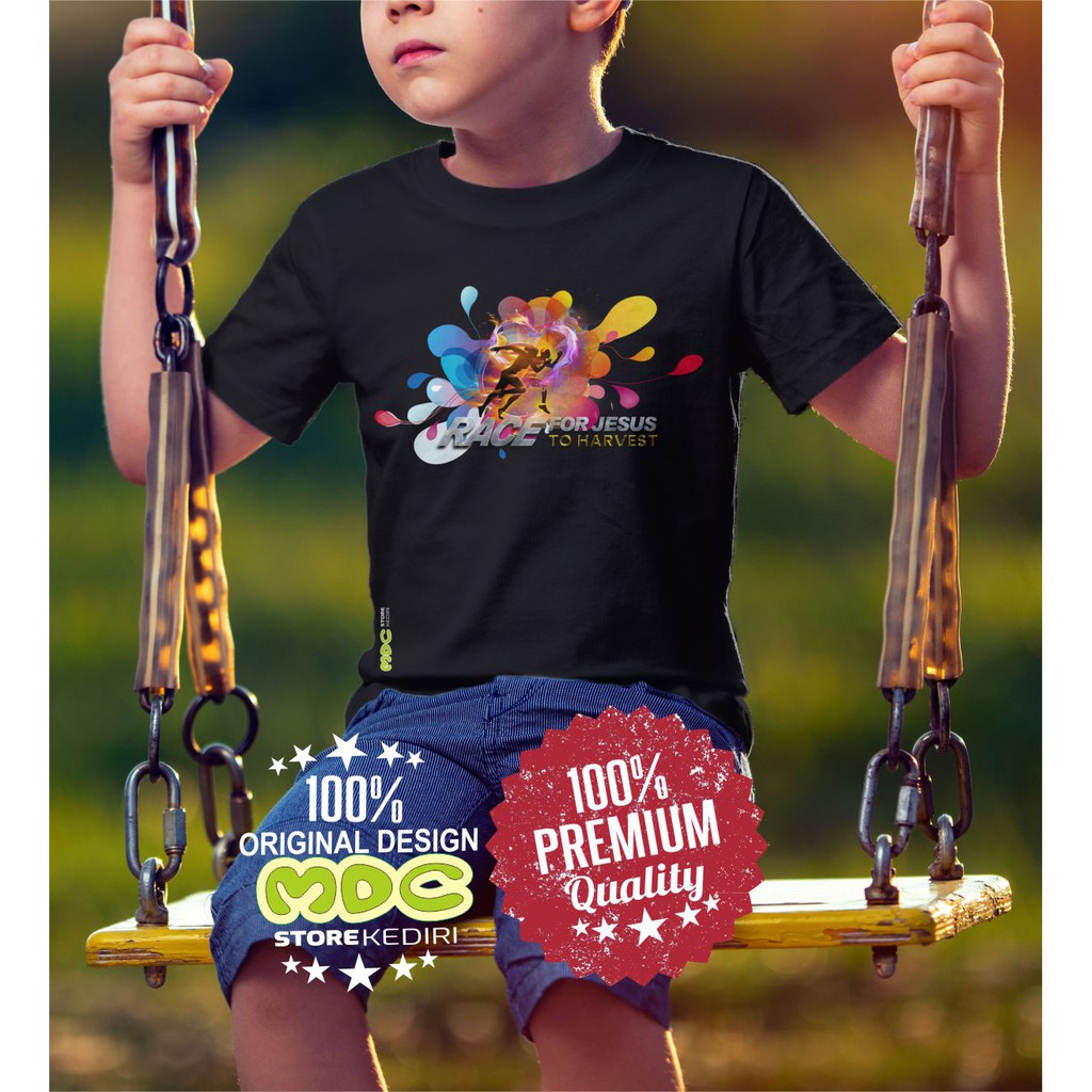 T-Shirts / Kaos Rohani Race For Jesus Desain 1 Anak-Anak / Kids