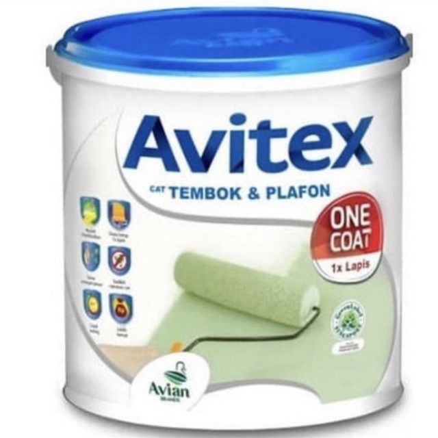 Cat Tembok dan Plafon Avitex One Coat 4,5kg - Super White