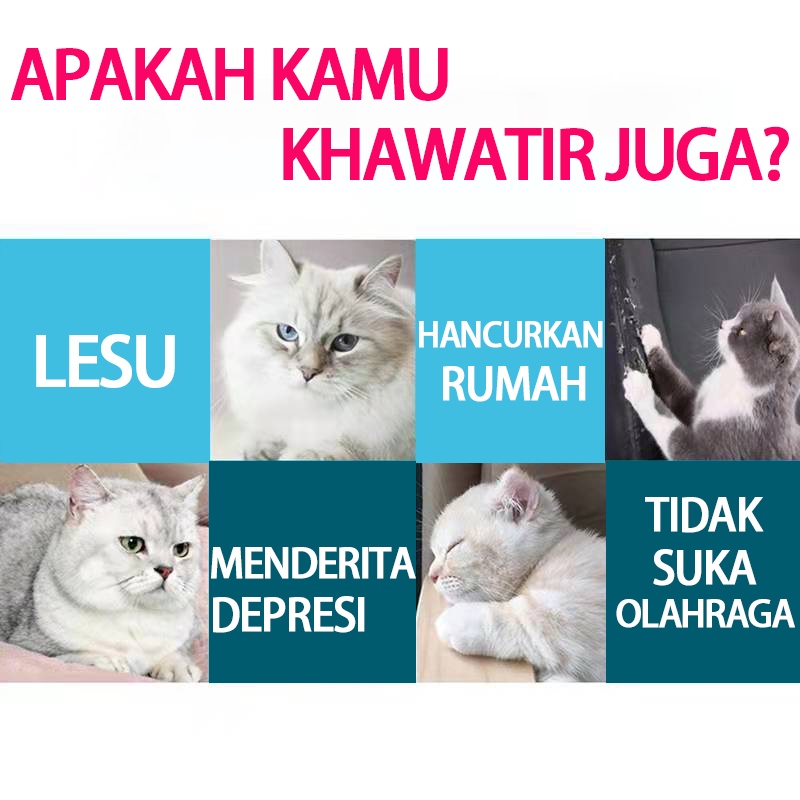 Pet Toy Mainan Kucing Tongkat Kucing Mainan Kucing Cat Teaser Cat Toys Stick Mainan Kucing bulu Lonceng Krincing