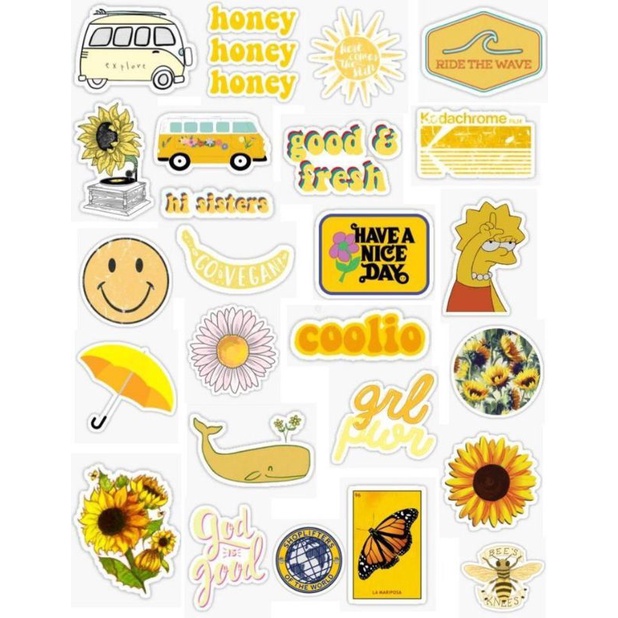 

Sticker tumblr aesthetic mini sticker vintage tema kuning