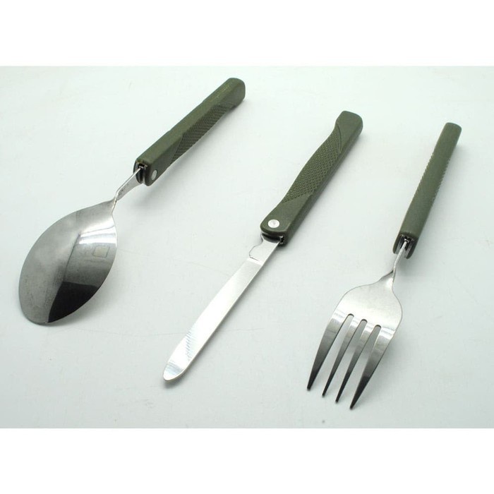 Sendok Garpu Pisau Lipat Yougle Folding Spoon Camping Tools Set Makan