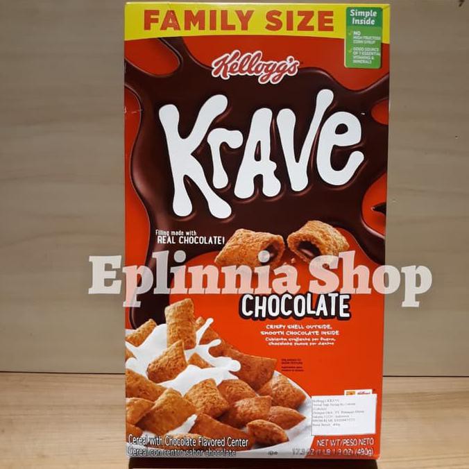 

Sereal Kellogg's Krave Breakfast Cereal Chocolate Family Size 490 gr SUPER MURAH