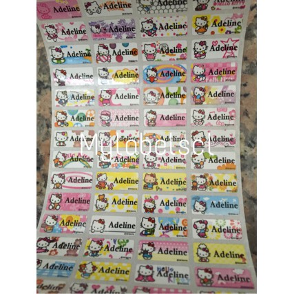 

Stiker Label Nama Name Sticker Hello Kitty Sanrio Anti Air Waterproof Anti Sobek