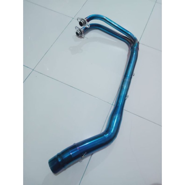 (COD) leher header knalpot racing blue bending custom NINJA250 Z250 MT25 R25 CBR250RR-1