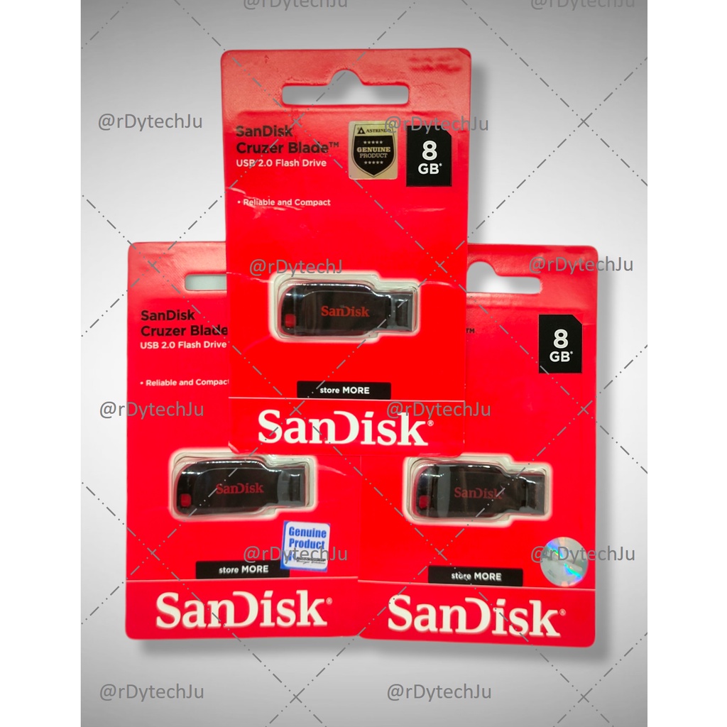 Flashdisk 16GB / 32GB Sandisk Cruzer Blade (CZ50) USB 2.0 ORIGINAL 100% ASLI (GARANSI 5 TAHUN)