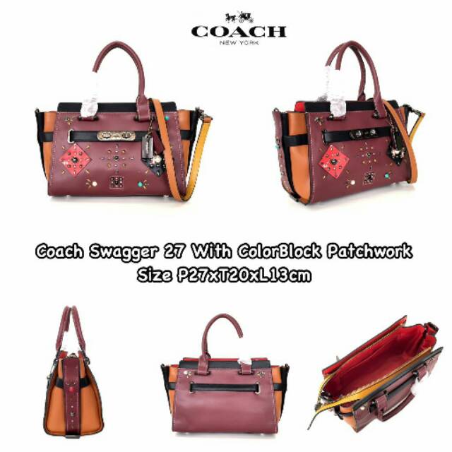 COACH Swagger 27 With Colorblock Patchwork