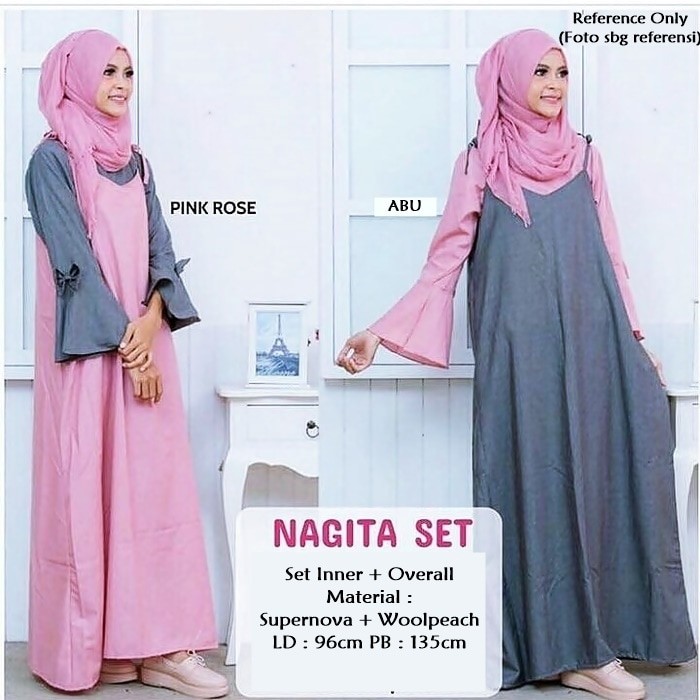 Baju Dress Panjang Wanita Muslim Nagita Set