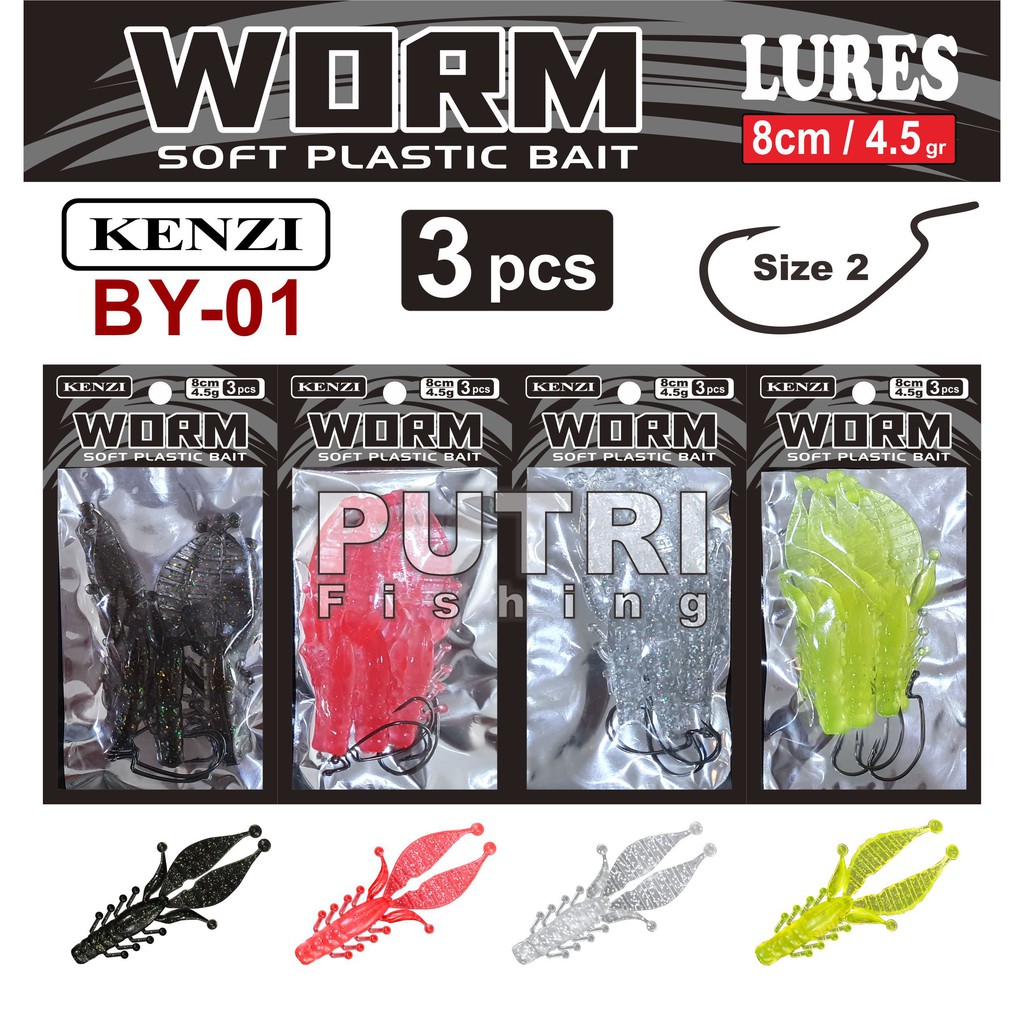 Soft Lure Bait Udang Cumi Cacing LD01 BY01 SS01