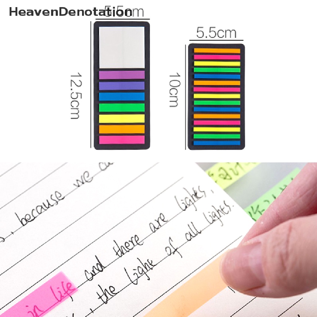 [HeavenDenotation] 160/300pcs Color Transparent Fluorescent Index Tabs Flags Sticky Note Stationery