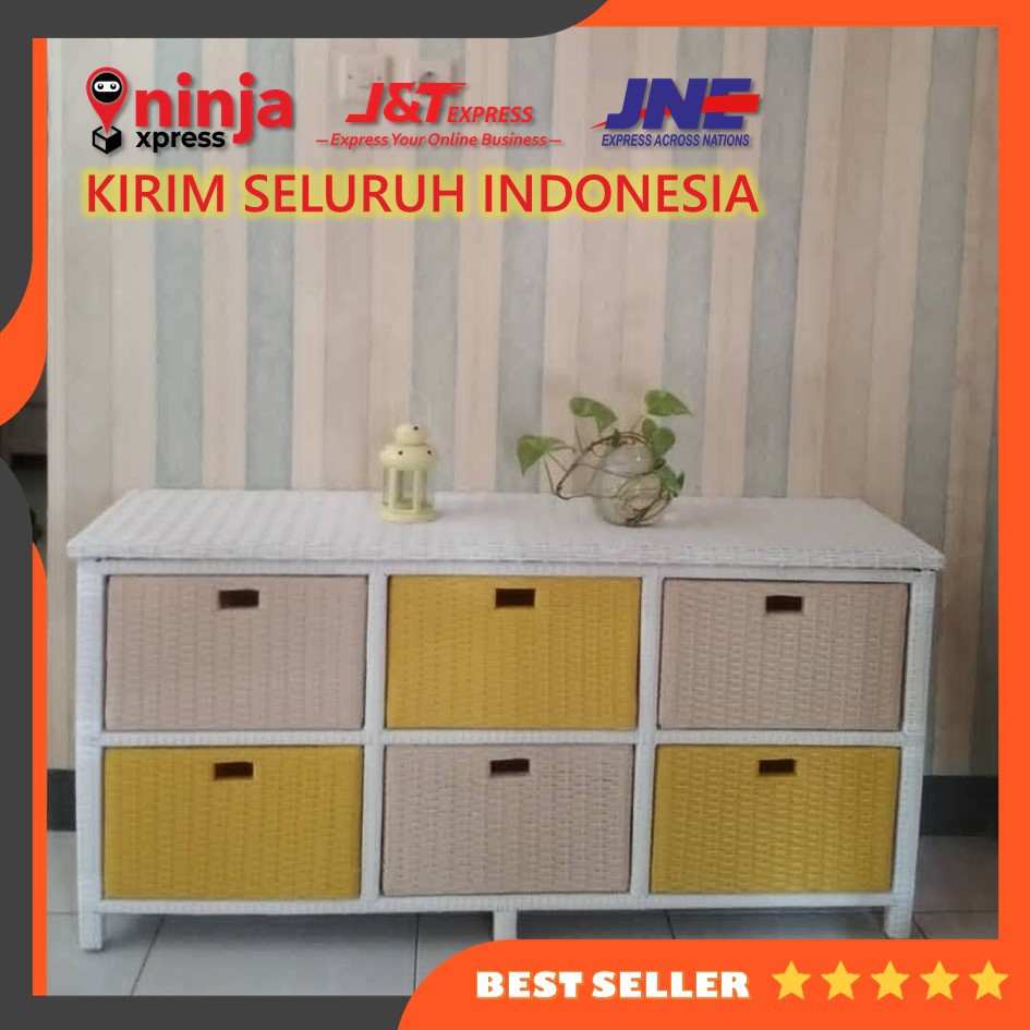 Lemari Rotan Sintetis Laci 6 Rak High Quality Best Seller Lemari Rotan Sintetis Laci 6 Rak High Quality Best Seller