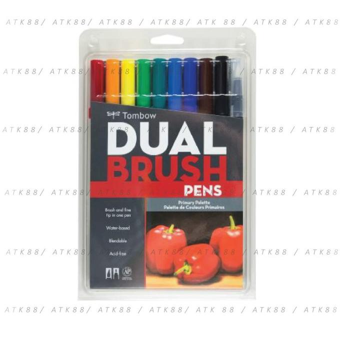

(BISA COD) Tombow Dual Brush Pen Set 10 - Primary Palette TERBAIK Kode 202