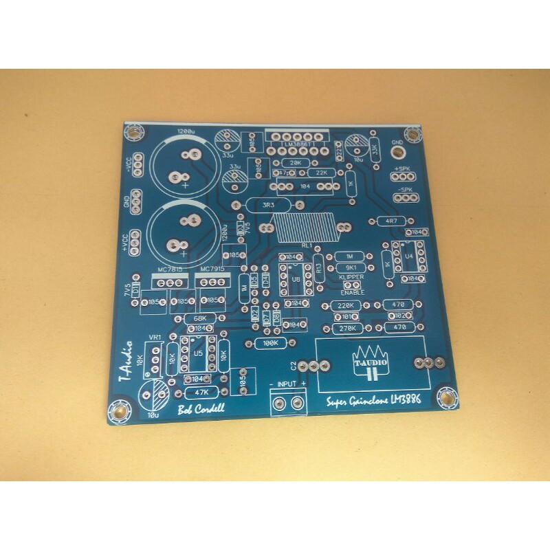 T-AUDIO PCB LM3886 LM3886T LM3886TF BOB CORDELL SUPER GAINCLONE CHIP AMP AMPLIFIER SEPASANG STEREO