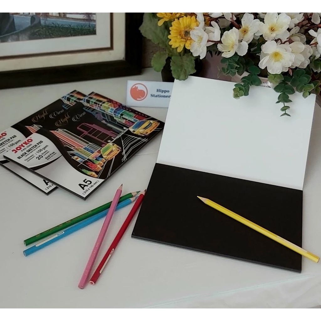 

BLACK SKETCH PAD BUKU SKETSA HITAM JOYKO PAD-3000 A5 150 GSM 20 SHEETS