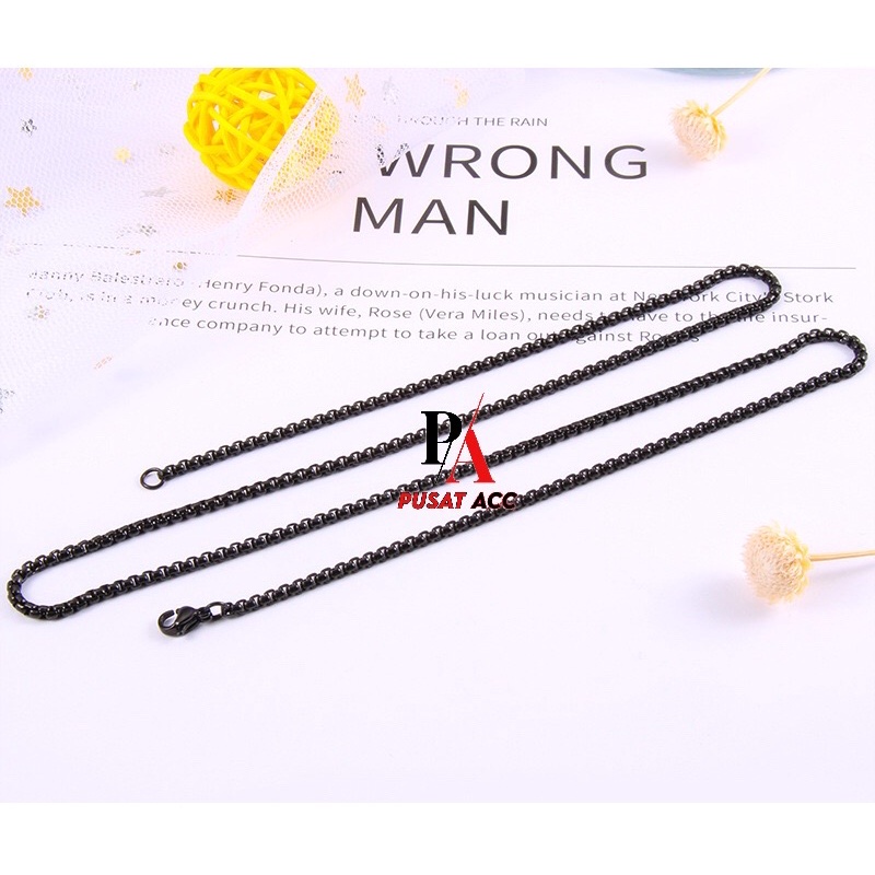 Kalung Rantai MCI - Titanium 316L Stainless Anti Karat EDISI HITAM