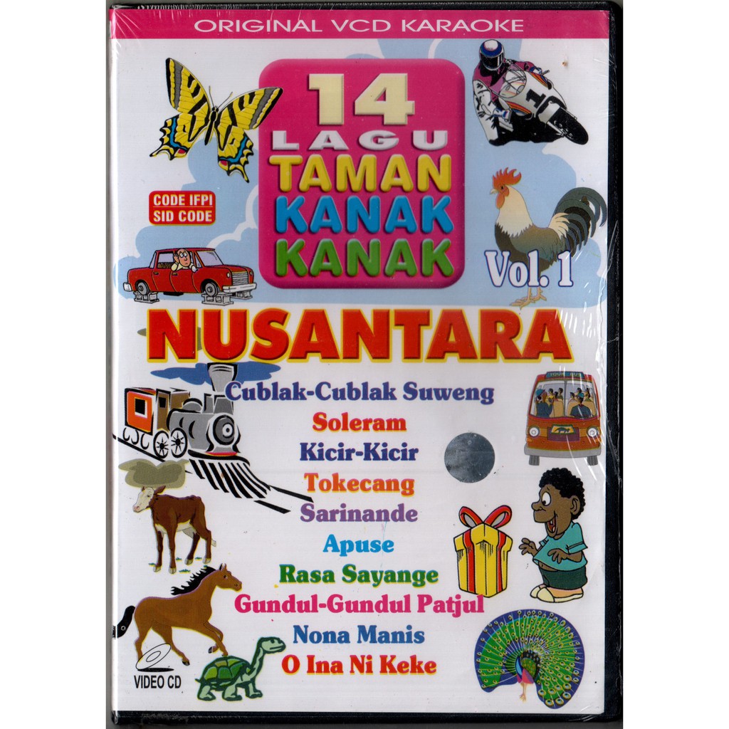 VCD KARAOKE 14 LAGU TAMAN KANAK KANAK(TKK) NUSANTARA VOL.1 CUBLAK