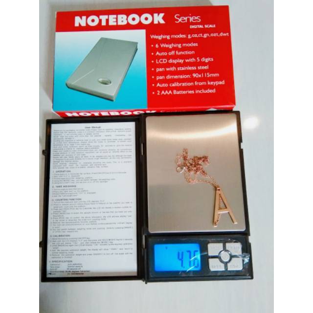 

timbangan emas notebook kapasitas 500 gram
