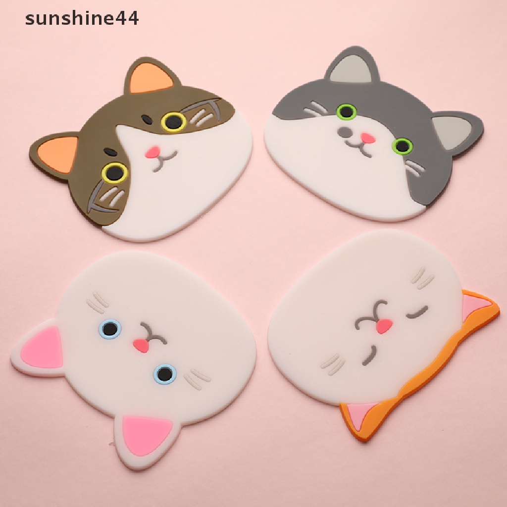 Sunshine Alas / Tatakan Gelas / Mangkok Insulated Motif Kucing Untuk Dekorasi Rumah