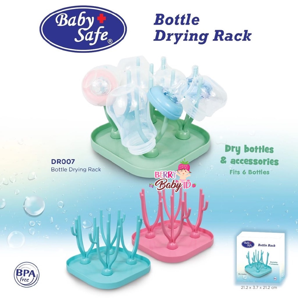 Baby Safe Bottle Drying Rack Stick Rak Pengering Botol Susu Bayi DR007 Berry Mart