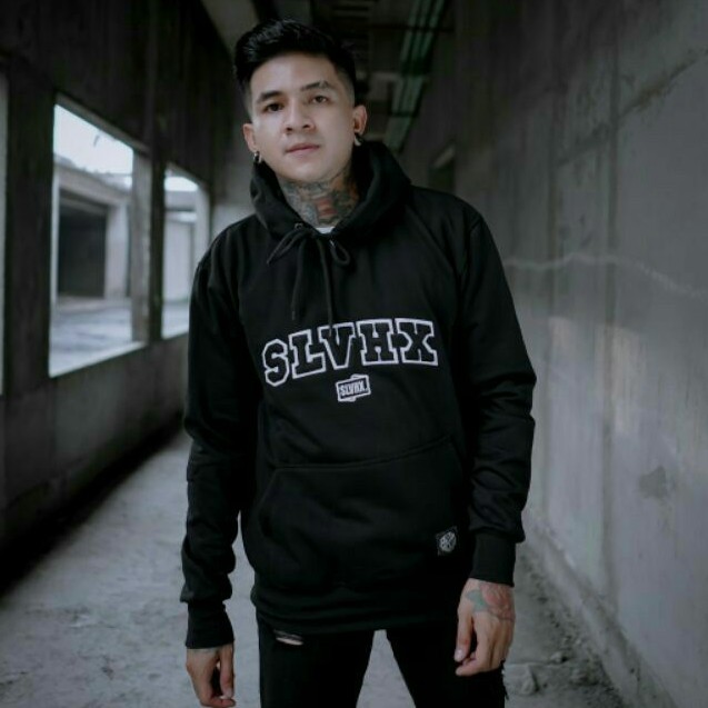 Salviohexia Sweater Hoodie Bordir Sweater Pria Hitam