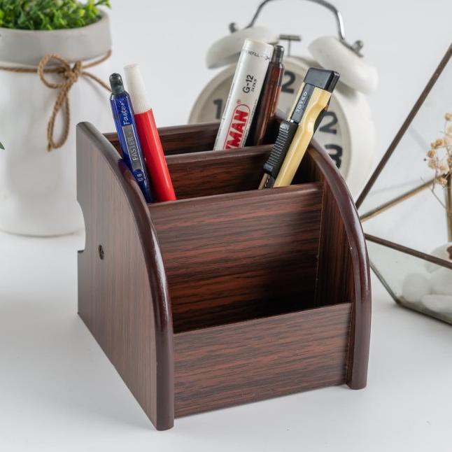 

UCHII MOKUZAI Pen Stand Stationery Holder Kotak Pensil Alat Tulis Kayu G45N