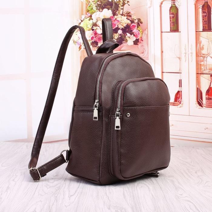 Tas Fashion Korea Ransel Cewek Brown Coklat EL190910