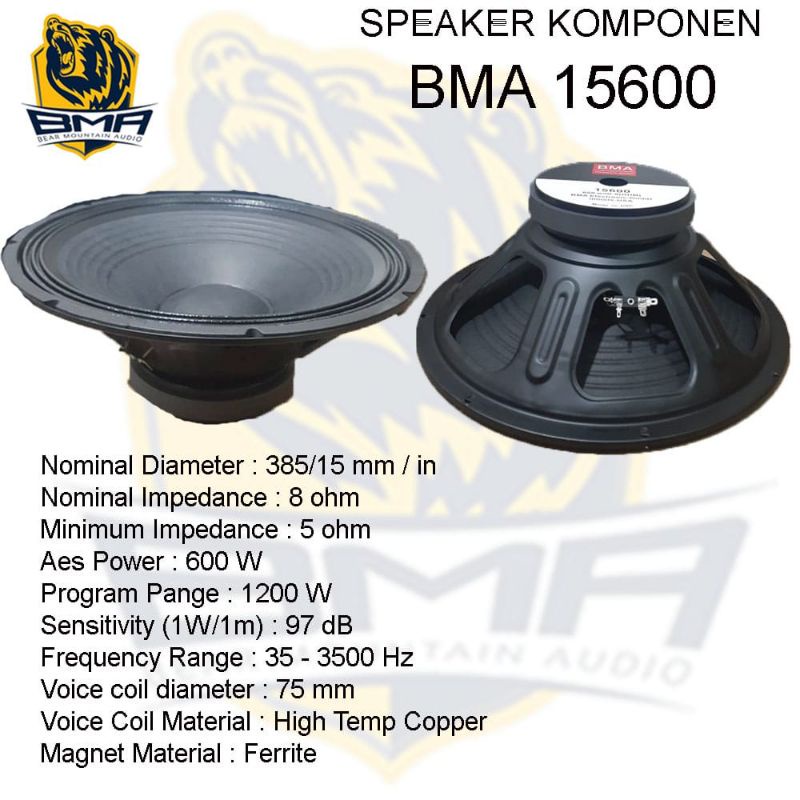 Harga speaker bma 15 2024 inch