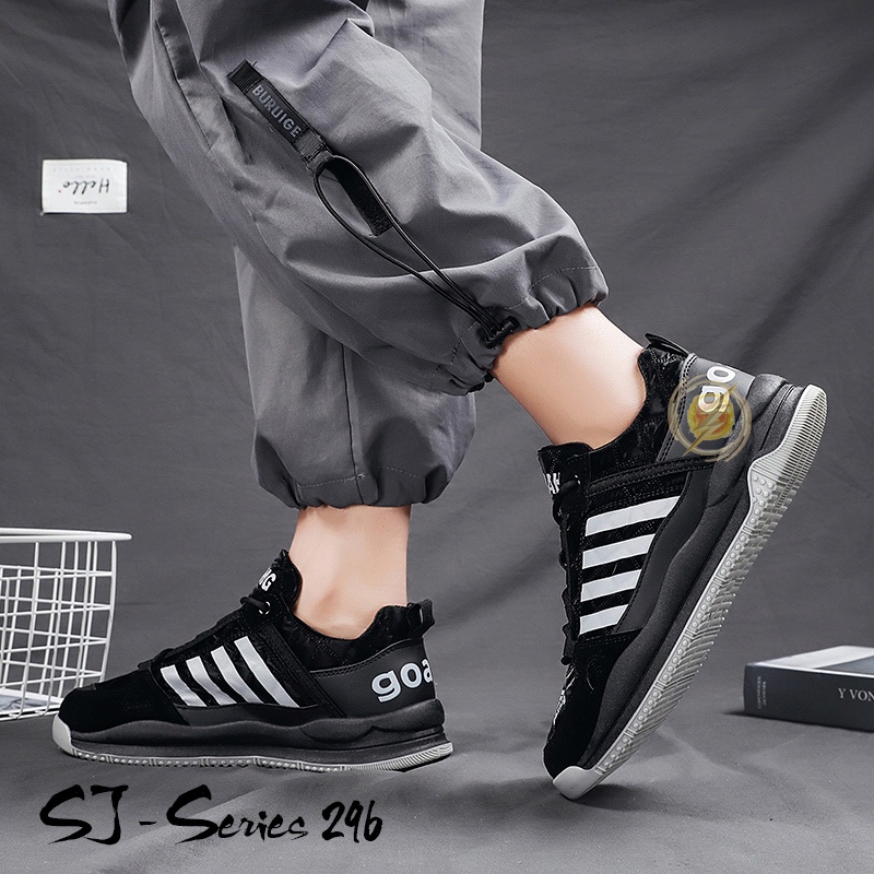 [JWALK] Sepatu Sneakers Kasual Pria Keren dan Trendy Kualitas Import Premium -296 HITAM