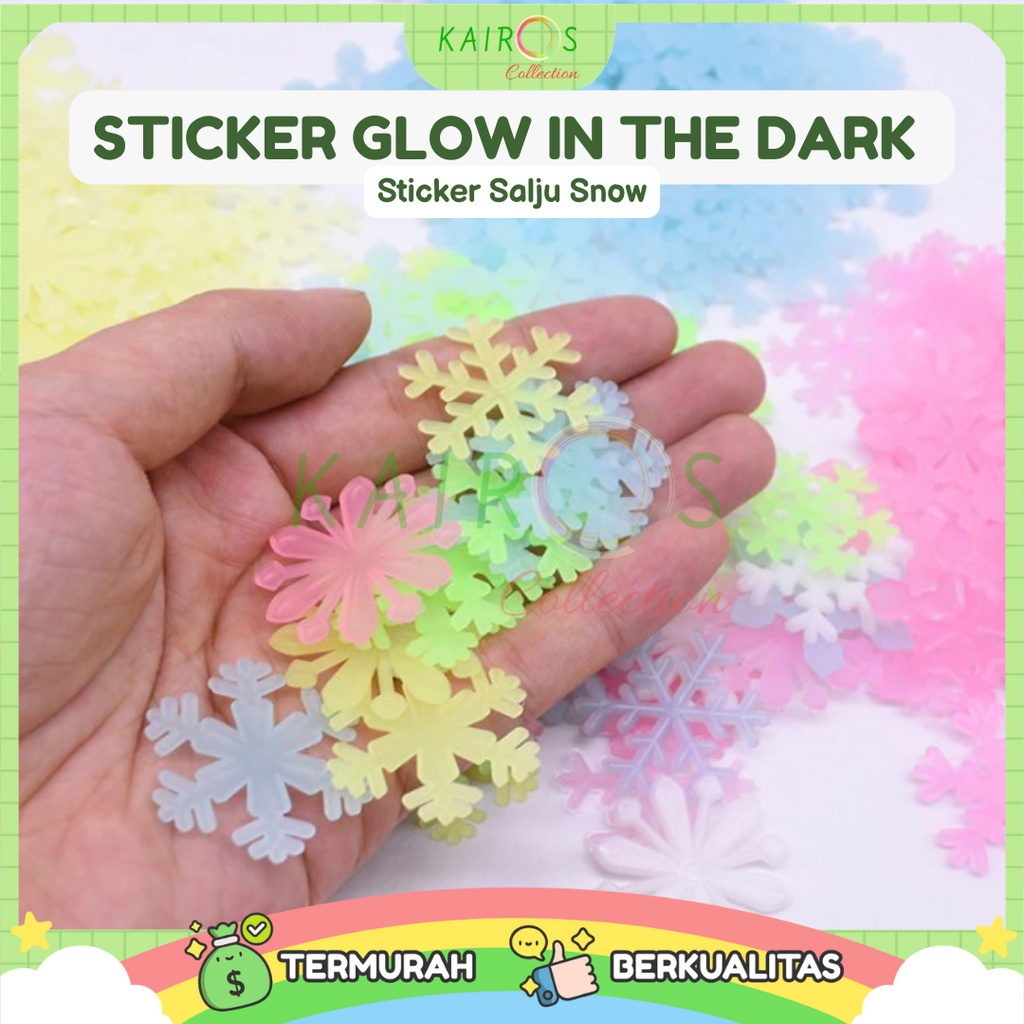 Stiker Dinding Glow In The Dark - Sticker Salju Snow