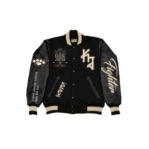 jaket varsity// jaket bomber kulit full bordir