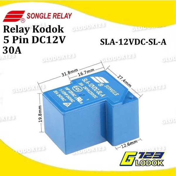 Relay PCB Songle DC 12 24V 5 6 Pin Kaki 12VDC SL-A SL-C Kodok Original