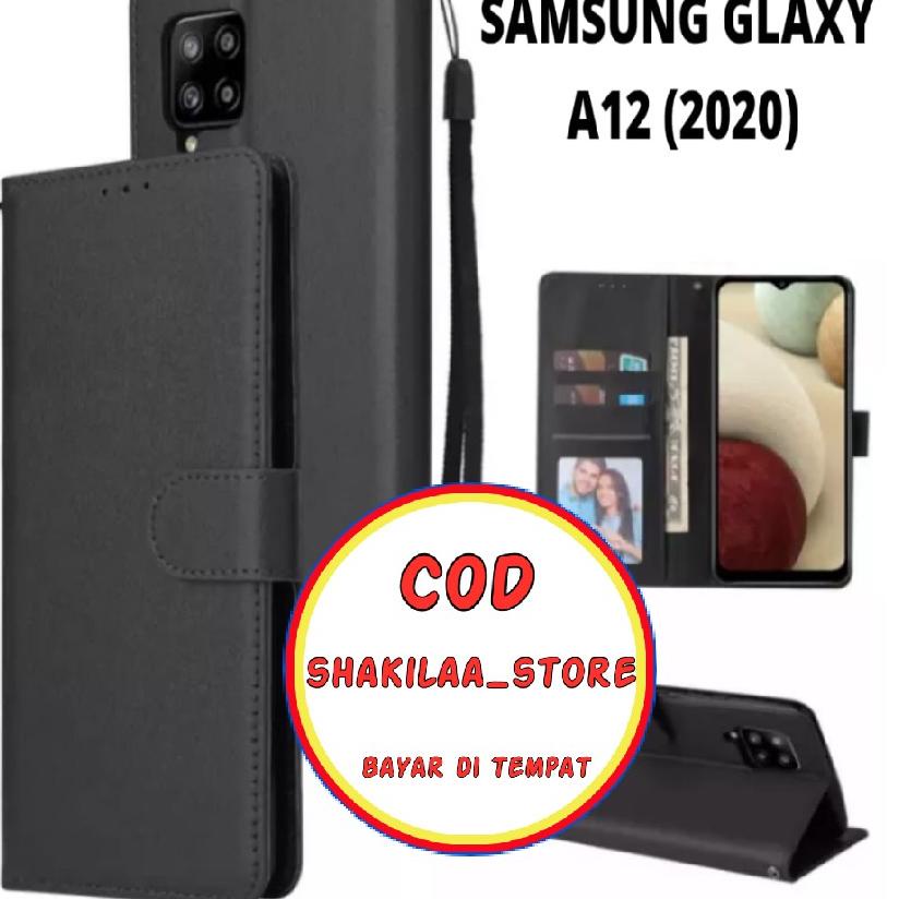 [NH1247] CASE FLIP CASE KULIT FOR SAMSUNG GALAXY A12 2020 - CASING DOMPET-FLIP COVER LEATHER-SARUNG HP 745SJF