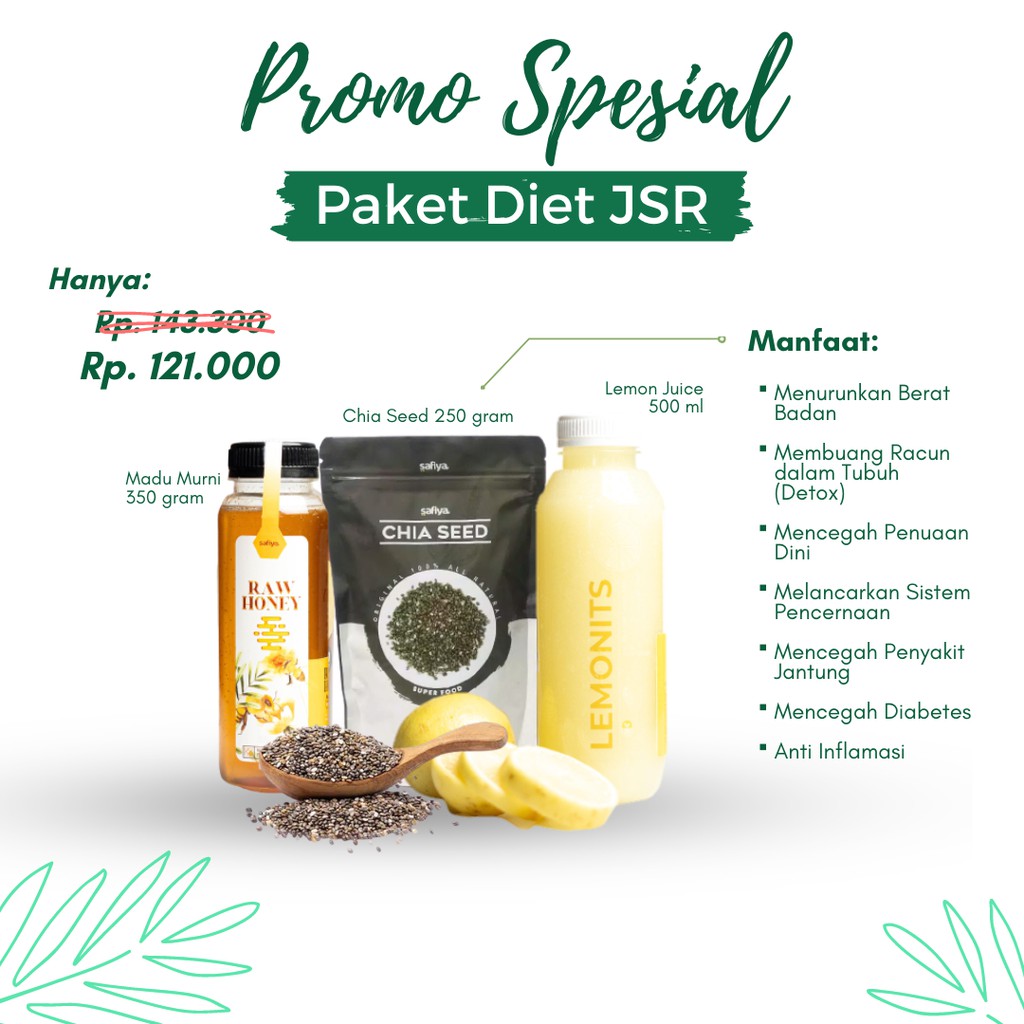 Paket Diet Jsr Chia Seed Anik Madu Murni Juice Lemon Asli Turunkan Berat Badan Dan Detox Indonesia